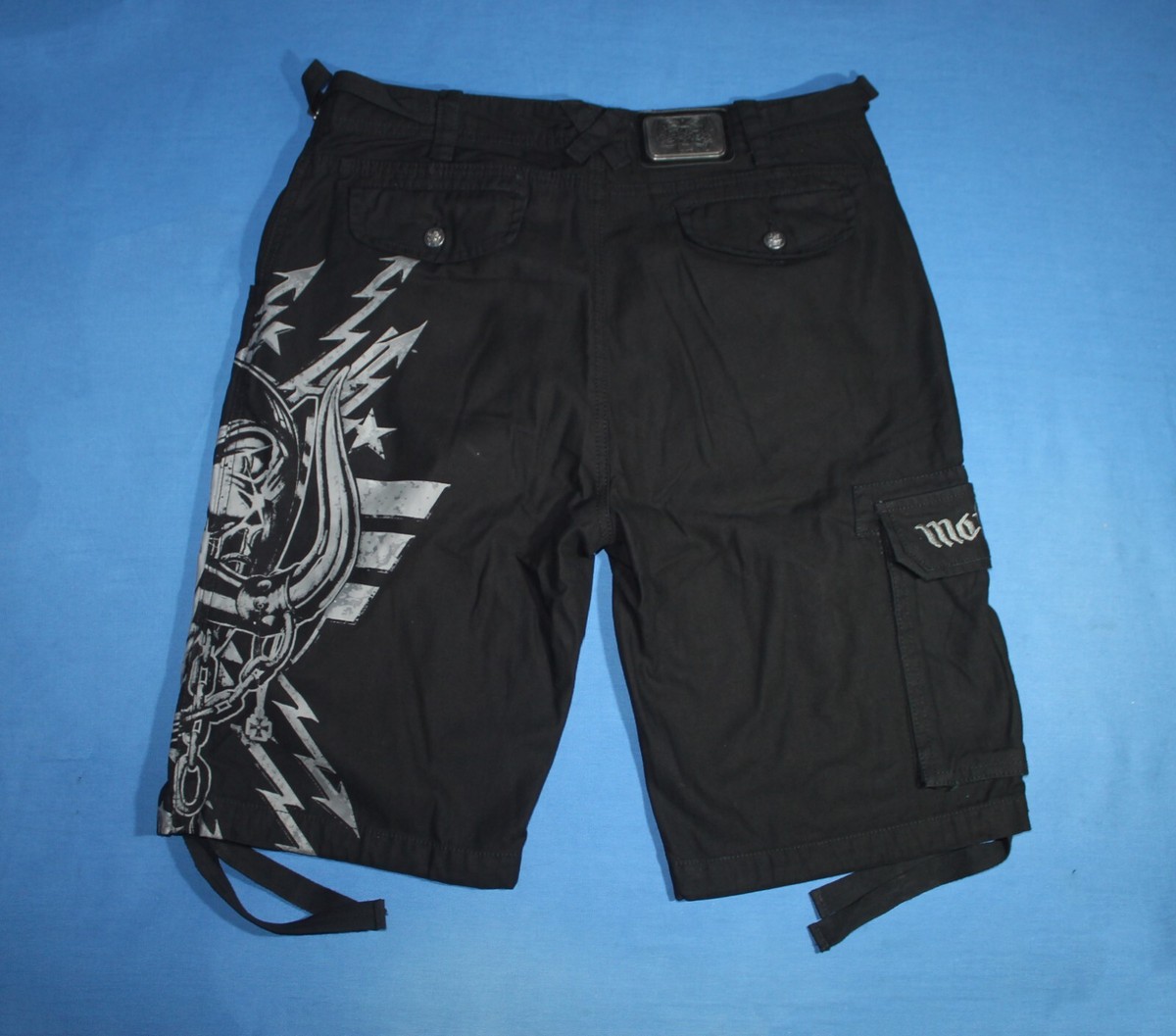 Motorhead Cargo Shorts Hard Rock Band Shorts Men's Black Shorts