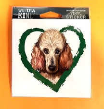 POODLE TYPE DOG HEART DIE CUT 4" VINYL DECAL STICKER FREE SHIP