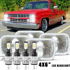 4PCS 4x6" LED Headlights HI-LO Beam Lamp for Chevy Pickup 1981-87 C10 K10 Blazer