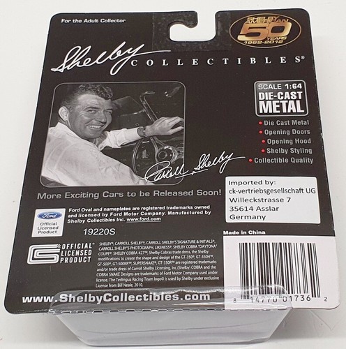 Shelby Collectibles 1/64 Scale Model Car 19220S - 1968 Shelby GT500R Conv - Imagen 4 de 5