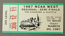 1987 NCAA WEST BASKETBALL SEMI-FINALS Seattle Kingdome BASKETBALL ticket