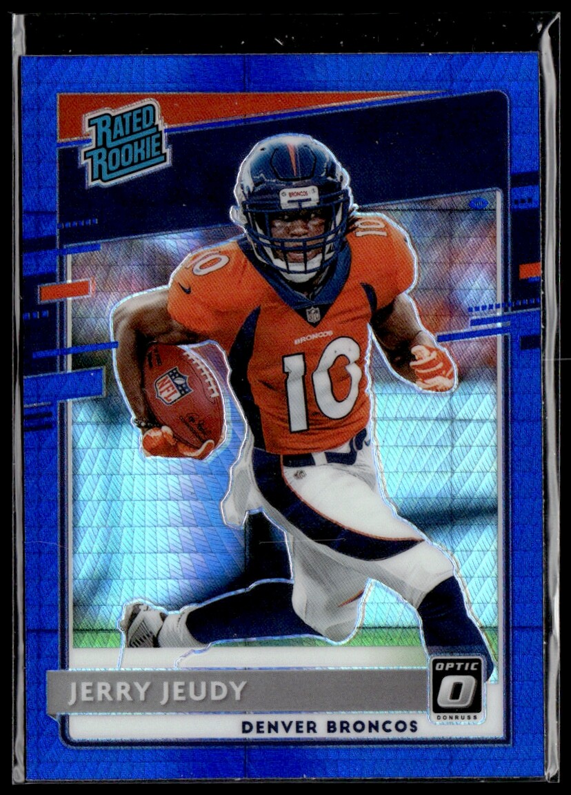 2020 Donruss Optic #157 Jerry Jeudy Blue Hyper