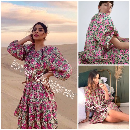 Zara voluminoso con Estampado Floral Vestido Talla XS/S/M/L/XL/Xxl-Uk  6/8/10/12/14/16 | eBay
