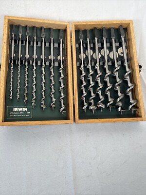 Vintage NOS Irwin Complete 13pc Boxed Set, Auger Brace Bits USA Made - Picture 8 of 10