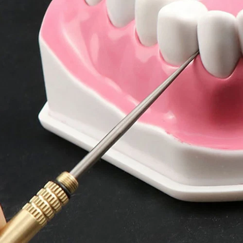 Brass Tooth Pick Portable Metal Toothpick Teeth Waterproof Holder with Keychain - Bild 7 von 8