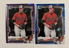 2021 Bowman Chrome Sapphire DL Hall BCP-122 Purple Refractor /20 + base card