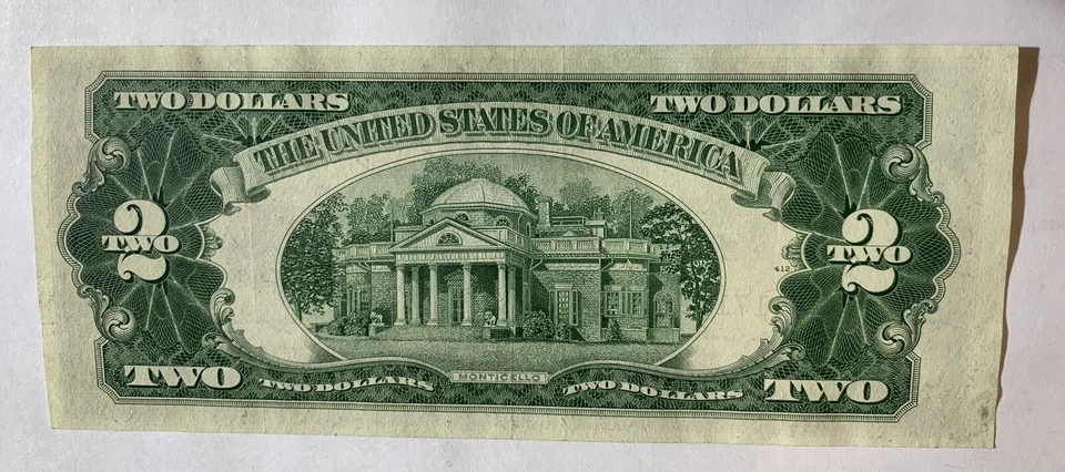 United States US XF Note $2 Dollar Series 1953 Red Seal A-A, HIGH GRADE - Image 2 of 2