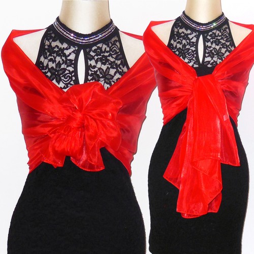 Stola CERIMONIA rosso rossa BELLISSIMA x abito elegante coprispalle art.  D0241 | eBay