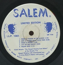 Rare Bluegrass 45 - Clyde Murphy - Salem Records # LLP 1001 - Limited Edition