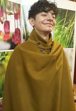 Tabarro Mantello Veneziano Nuovo in  pura Lana Color Senape  Vergine 