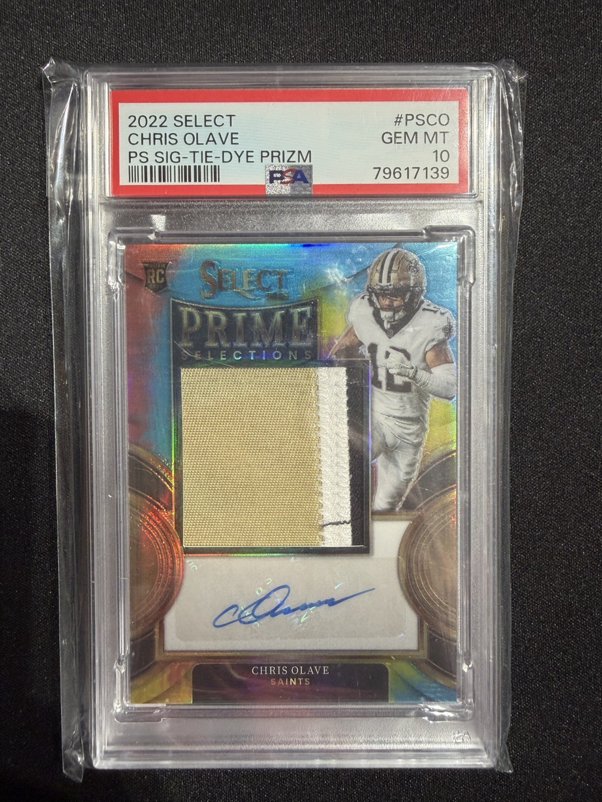 2022 Select Football Chris Olave Prime Selections  Patch Auto 22/25 RC PSA 10!