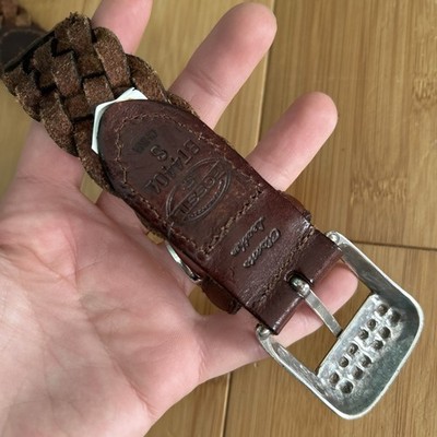 FOSSIL‎ Vintage BT3647231 Braided Brown Leather Boho Belt with Silver Buckle Vtg NEW FOSSIL Boho Wide Braided Leather Belt Brown Rustic  main image 4