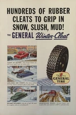 1948 The General Winter Cleat Tire Print Ad & Rubber Co Akron Snow Slush Mud