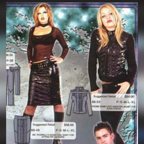 Lip Service Alien Skin Pencil Skirt Y2K HR Giger Goth Vintage MED - 第 2/6 張圖片