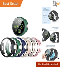 6-Pack Shockproof PC Bumper Case with Tempered Glass for Google Pixel Watch 3