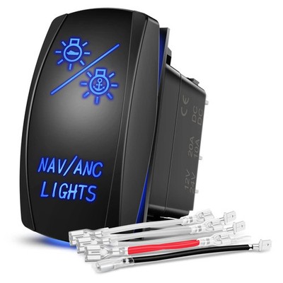 Nilight NAV/ANC Rocker Switch 7Pin Navigation Anchor Lights LIGHTS 