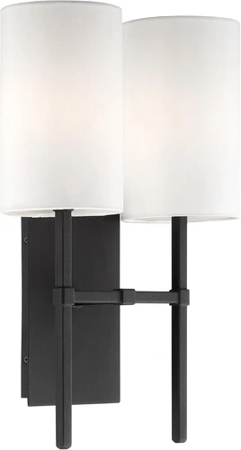 Elegant Veronica Black Forged 2-Light Wall Sconce for Stylish Lighting - Picture 2 of 9
