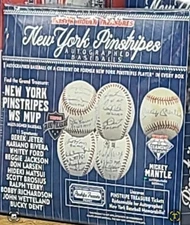 5 X Tri Star Hidden Treaures New York Pinstripes Autographed Baseball