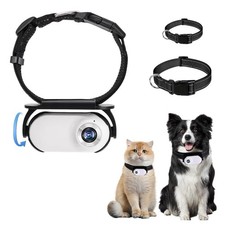 White Pet Collar Camera 120 Deg Lens OTG Connection Video Recording Adjusta
