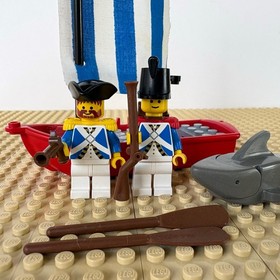 LEGO Pirates: Imperial Officer + Soldier + Sailboat, SHARK 6273 ROCK ISLAND 1991