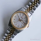 Vintage Seiko 7N83-0041 A4 Watch | 90s Luxury Two-tone Watch for Her