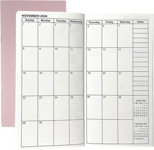 Travelers Notebook Inserts Jan 2026 - Dec 2027, Travelers Notebook Calendar 2 Ye