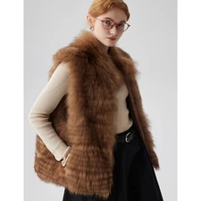 Luxury 100% Fox Fur Vest Jacket Women's Sleeveless 2026 Winter New Warm Fur Top