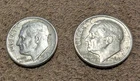 Lot Of 2 Roosevelt Dimes - 1963. 90% Silver