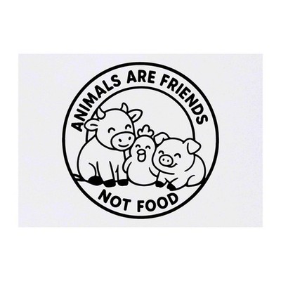 Temporäre Tattoos/Transfers ''Tiere sind Freunde, kein Essen'' (TO00087551)