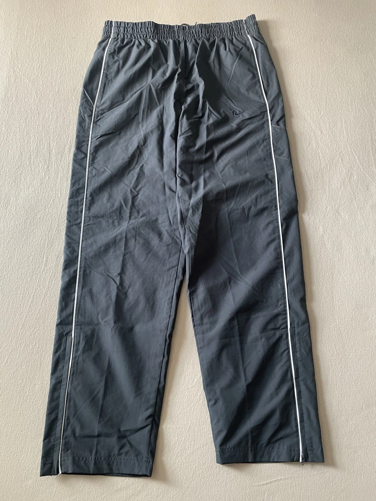 Nike Athletic Dept Windbreaker Track Pants Mens Size M Black White Zip Vintage