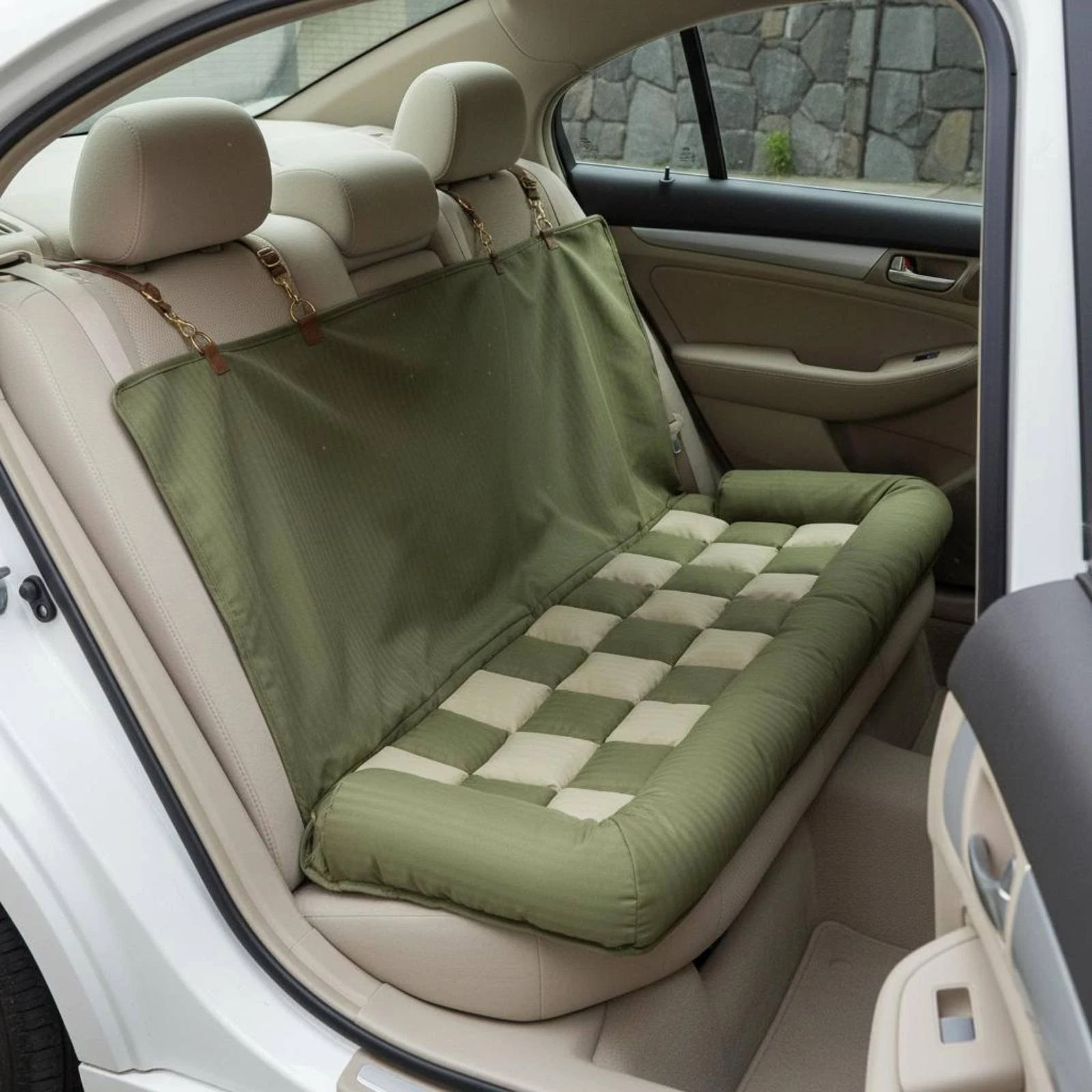Car Back Seat Pet Bed Soft and Snug Back Seat Pet Mat Machine-Washable for Dogs