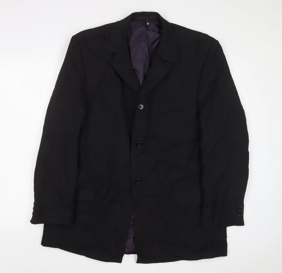 Anzugjacke Herren UK Größe 42 Nadelstreifen Regular schwarz - Bild 1 von 4