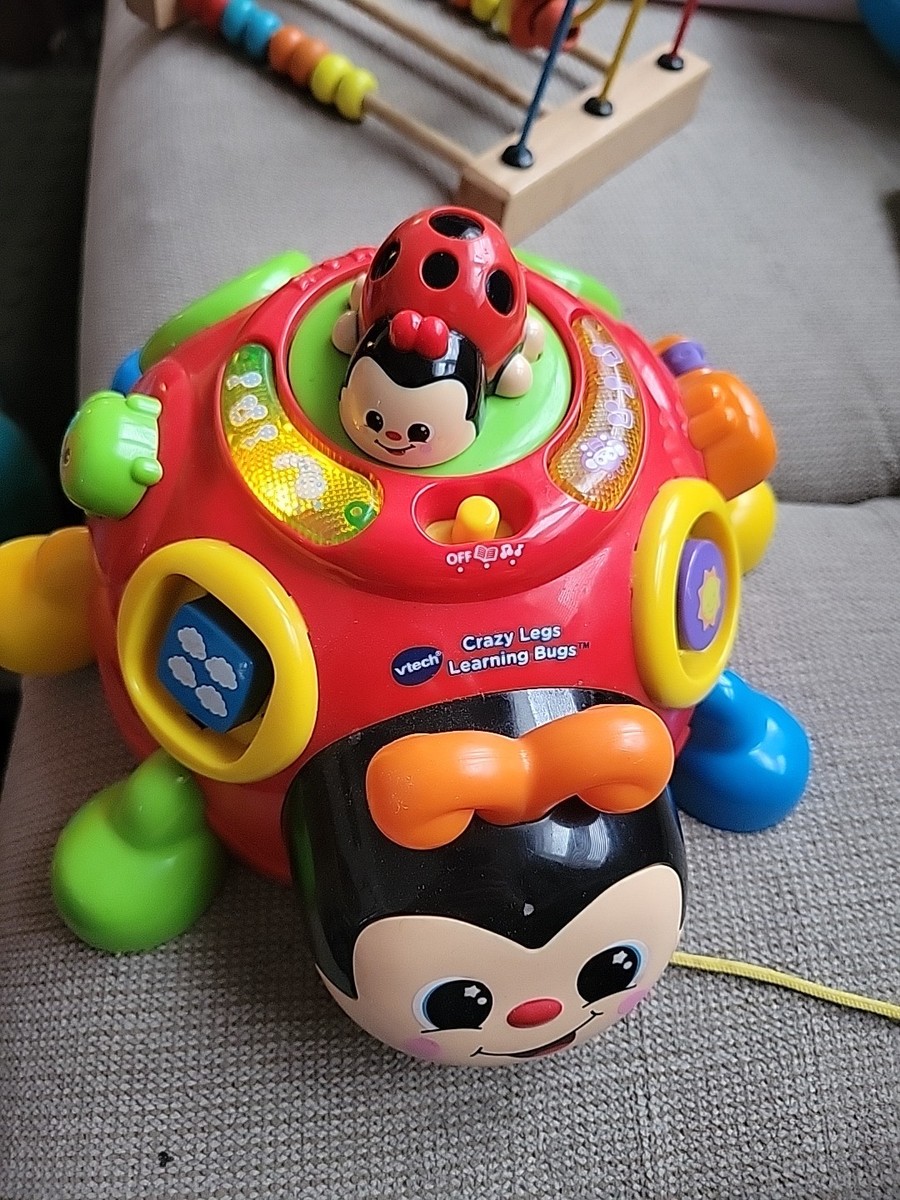 Vtech Crazy Legs Learning Bugs Ladybug Interactive Pull Toy Music
