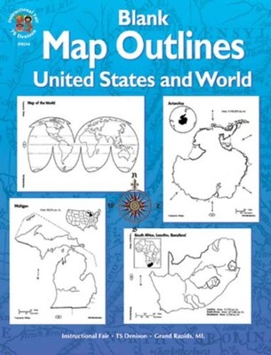 Blank Map Outlines, United States and World - Paperback - GOOD