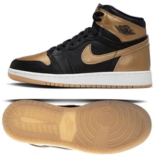 Nike Air Jordan 1 High OG QS Black and Gold FD1437-071 Youth Big Kids' Shoes