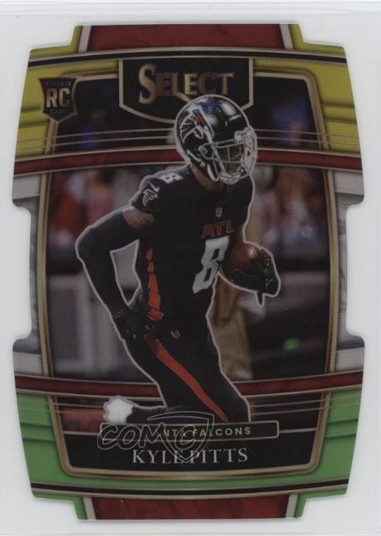 2021 Panini Select Concourse Green & Yellow Prizm Die-Cut Kyle Pitts #46