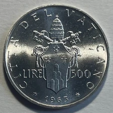 Vatican 500 Lire 1963 (Year 1) - Pope Paul VI