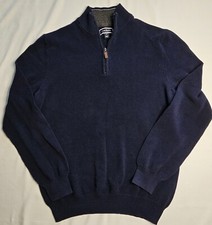 Mens Club Room Long Sleeve 1/4 Zip Navy Sweater Size Large  NICE
