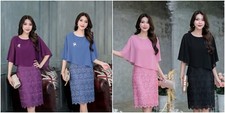Thai Dress Traditional Skirt Fashion Beautiful Top-Set-Casual Vintage Elegant