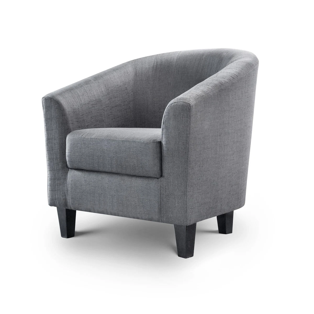 HUGO TUB CHAIR LINEN COMPACT SOFA ACCENT LIVING ROOM LOUNGE