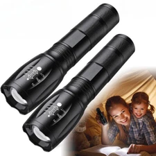 2PCS 900000000lm Super Bright LED Tactical Flashlight Waterproof LED Work Light