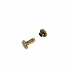 RV679 Double Cap Rivet, Cap 6mm, Post 7.9mm, Antique Brass, Solid Brass 50 sets