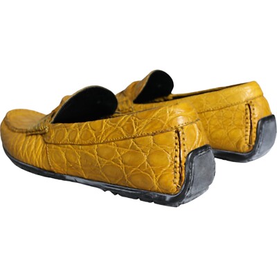 DOLCE & GABBANA Shoes Yellow Leather Slip Mocassin Loafers  display picture 1