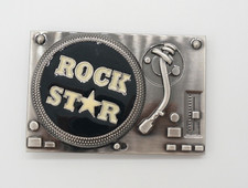 Spinner Rockstar DJ Mixer Board Belt Buckle  American Silver Vintage Buckle