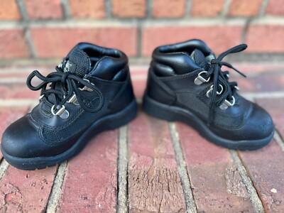 Timberland Field Boots Toddler 9 Black Leather Water Repellent Rebotl A72163 Boy