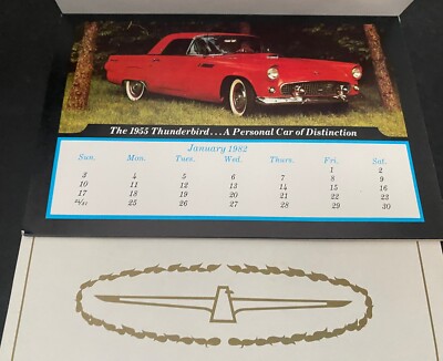 Vintage Ford Thunderbird 12 Month Desk Calendar