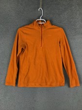 Reebok Boys Long Sleeve 1/4 Zip Mock Neck Orange Sweatshirt Size XL 16