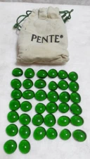 PENTE GAME - REPLACEMENT GREEN STONES - 38 COUNT - STONES ONLY - VINTAGE