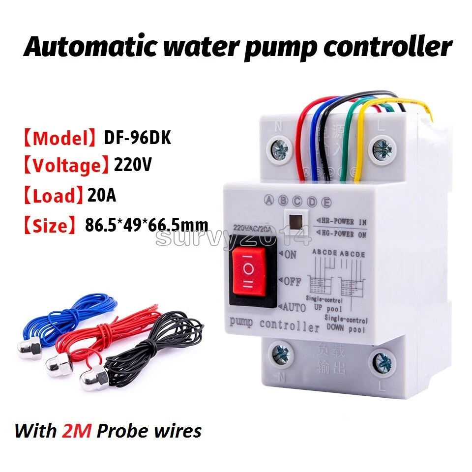 Automatic Water Level Controller 20A 220V Liquid Level Detection Sensor 2m  Cable | eBay