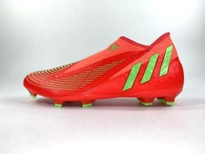 adidas Predator Edge.3 FG Laceless Soccer Cleats Orange Volt GW1000 Men's 11.5